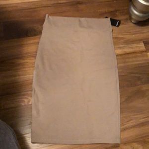 Beige high waisted pencil skirt